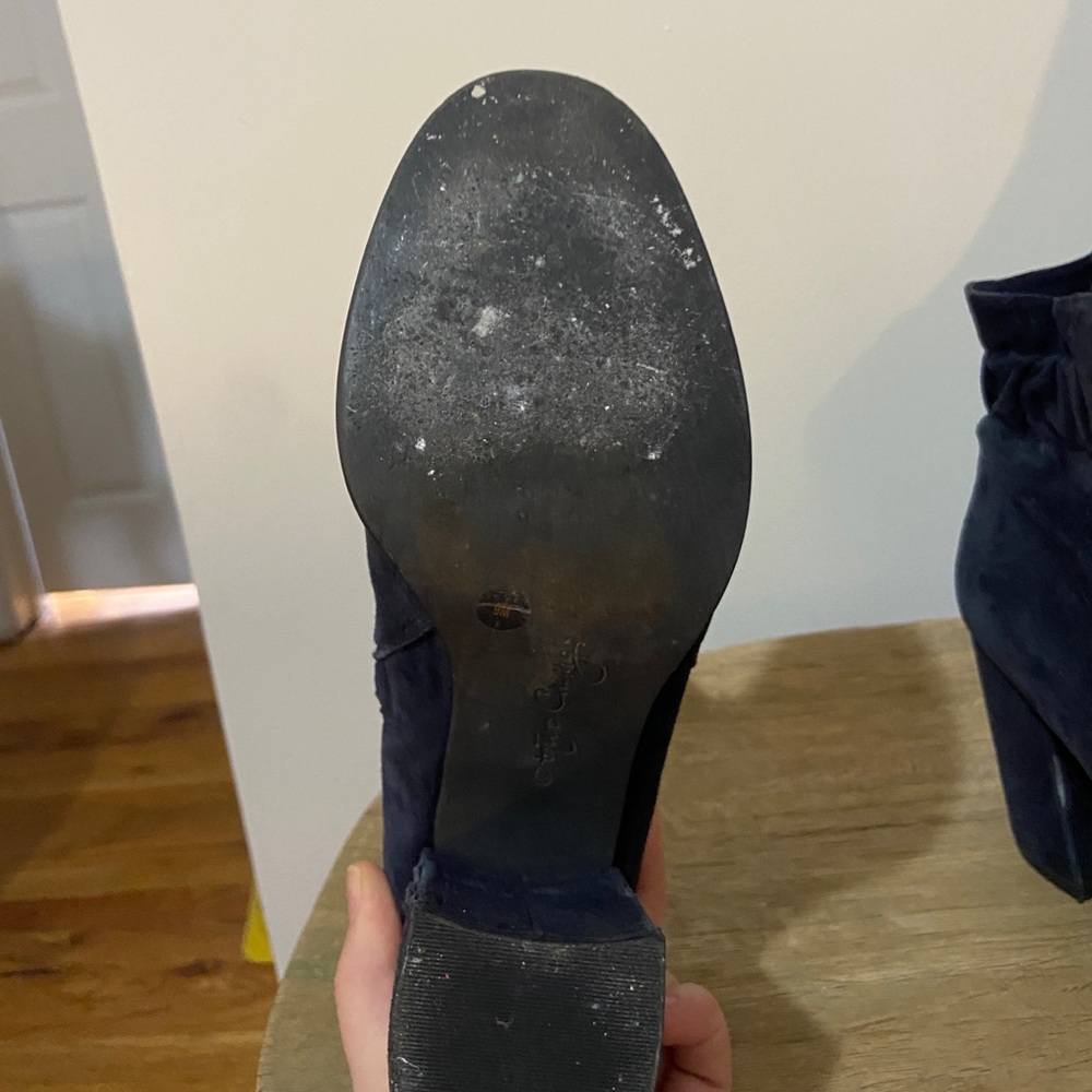 Steve Madden Blue Suede Heeled Booties - Picture 8 of 9